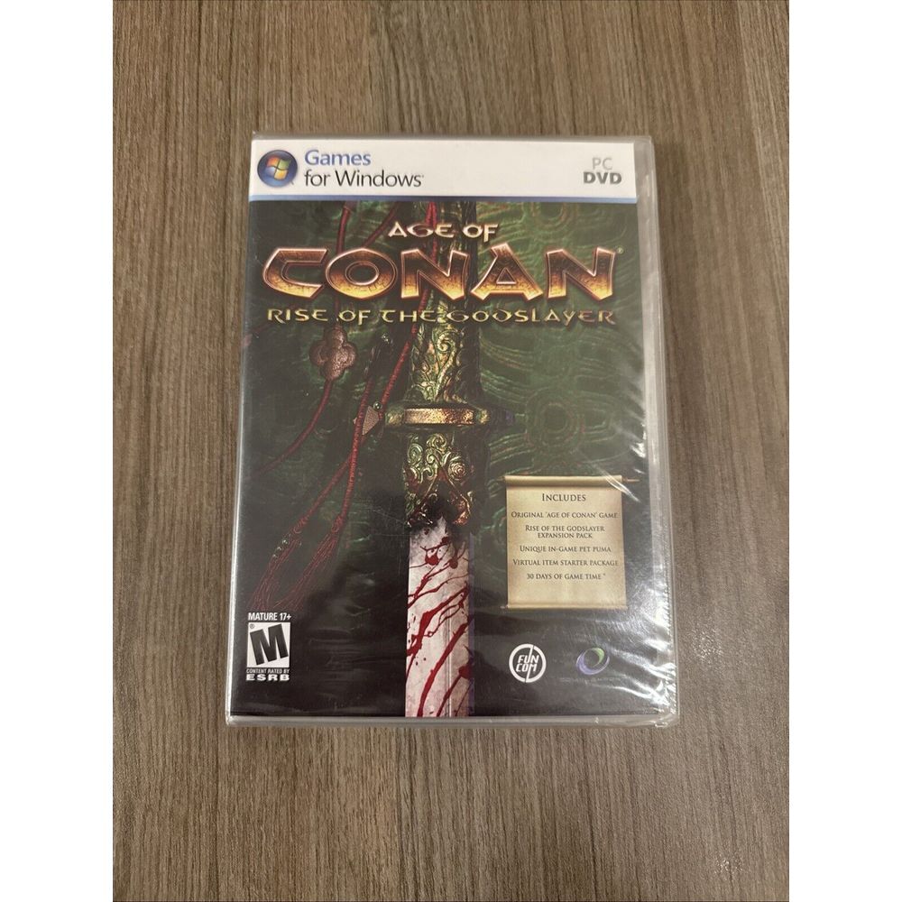 Video Game PC‎ Age of Conan Rise of the Godslayer w/ Expansion Pack Sealed